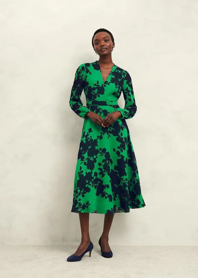Women Dresses and Jumpsuits Hobbs Petite Aurora Dress Navy Green