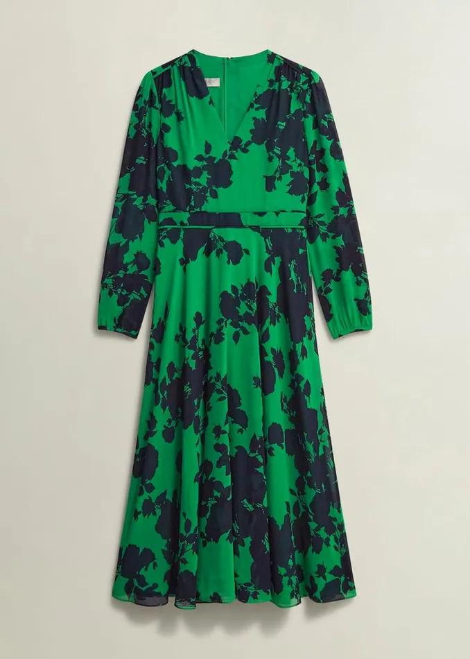 Women Dresses and Jumpsuits Hobbs Petite Aurora Dress Navy Green