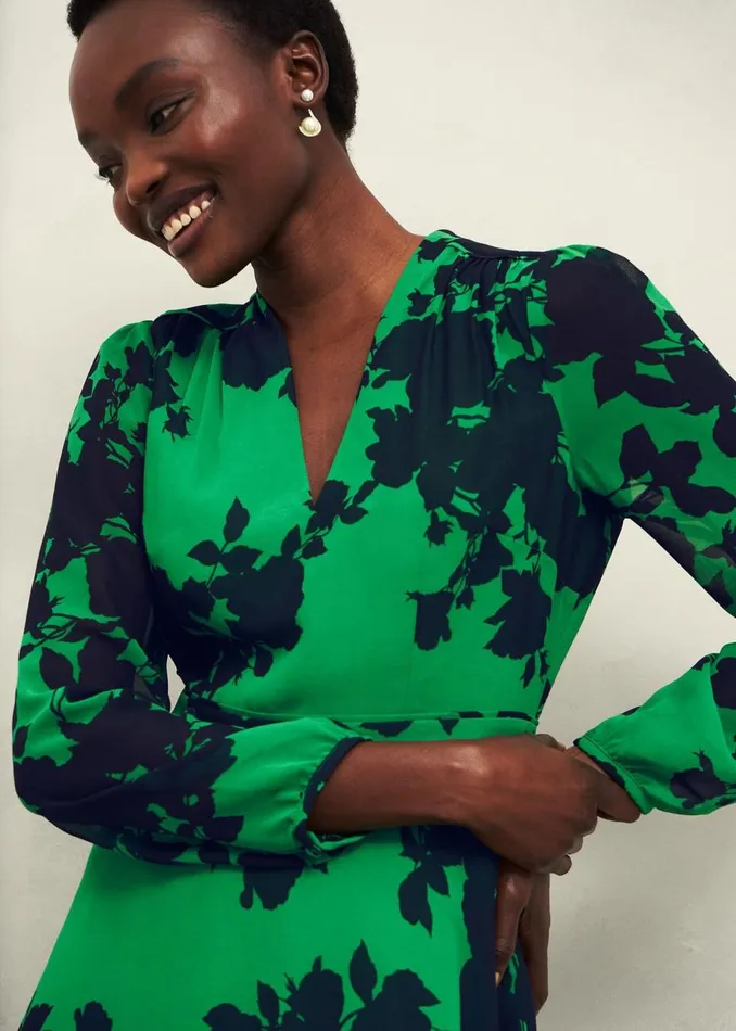 Women Dresses and Jumpsuits Hobbs Petite Aurora Dress Navy Green