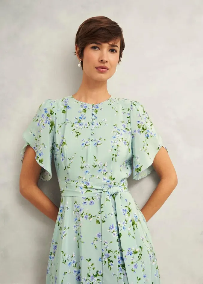 Women Dresses and Jumpsuits Hobbs Petite Sophia Dress Sage Multi