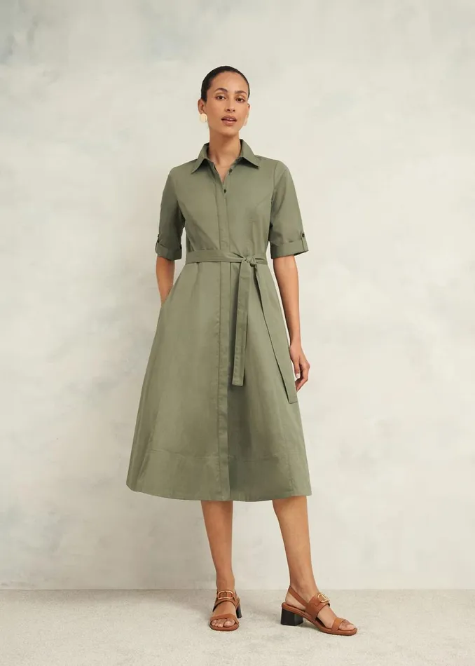 Women Dresses and Jumpsuits Hobbs Riley Cotton Dress Sage Green