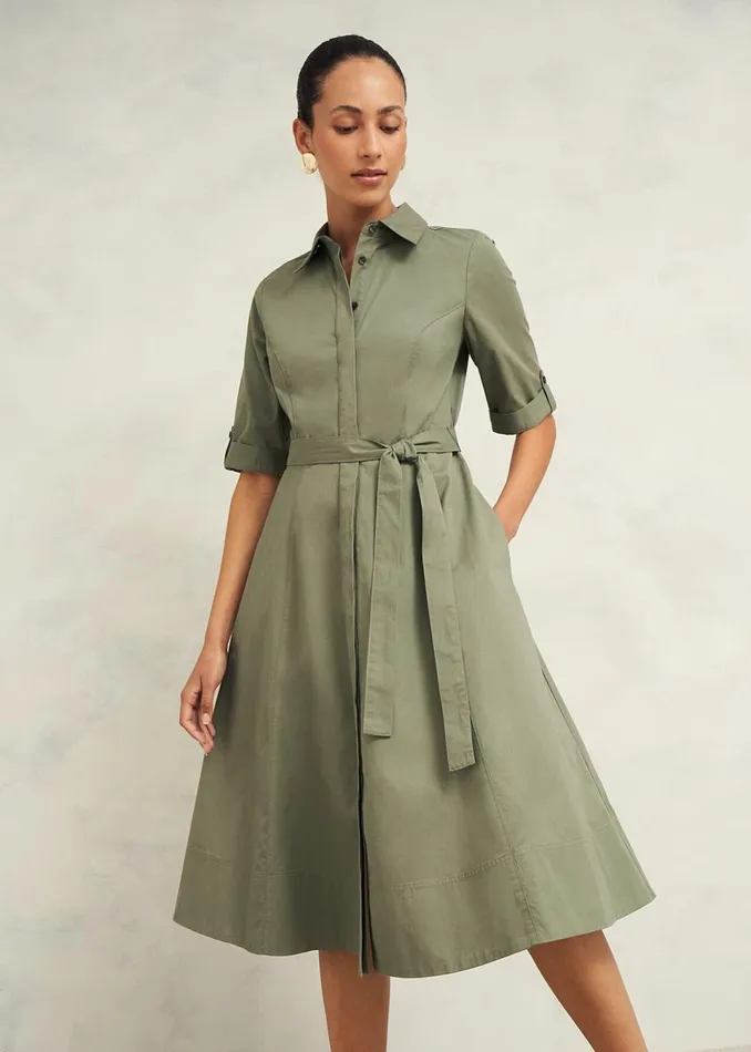 Women Dresses and Jumpsuits Hobbs Riley Cotton Dress Sage Green