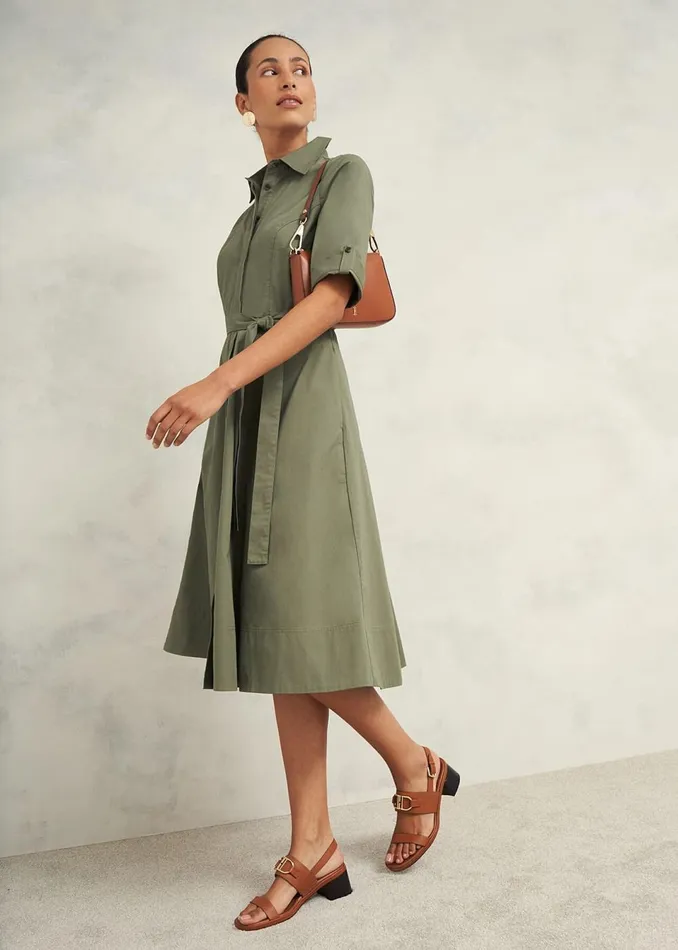 Women Dresses and Jumpsuits Hobbs Riley Cotton Dress Sage Green