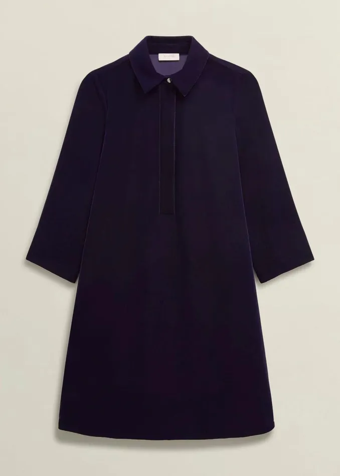 Women Dresses and Jumpsuits Hobbs Velvet Marciella Dress Midnight Navy