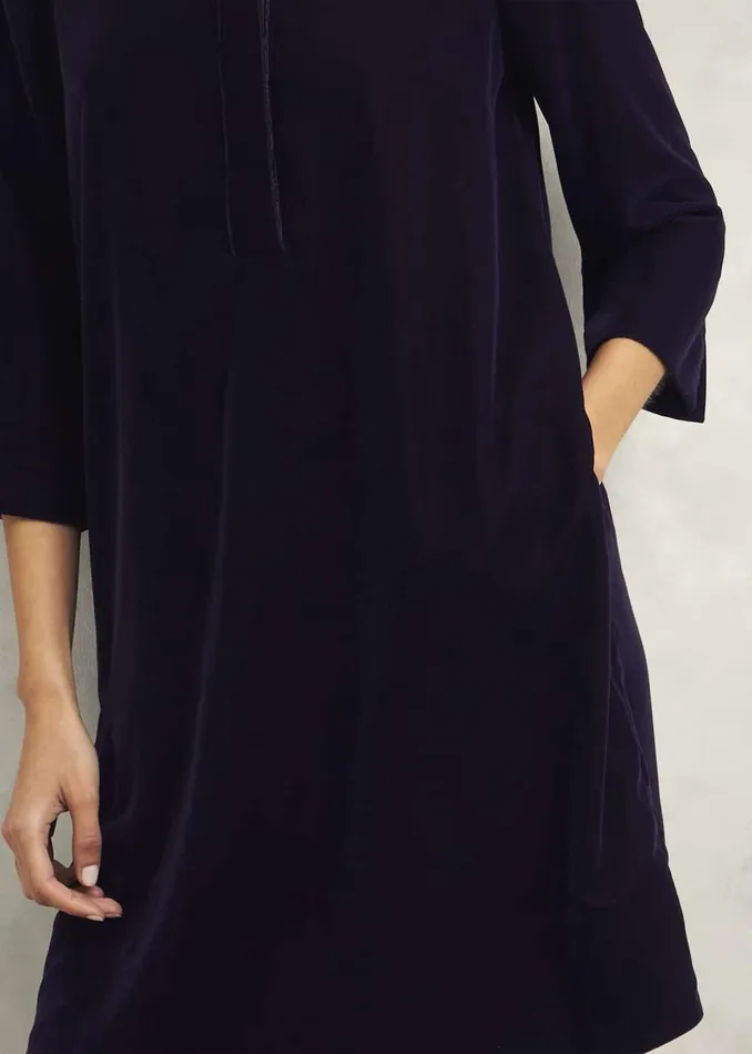Women Dresses and Jumpsuits Hobbs Velvet Marciella Dress Midnight Navy