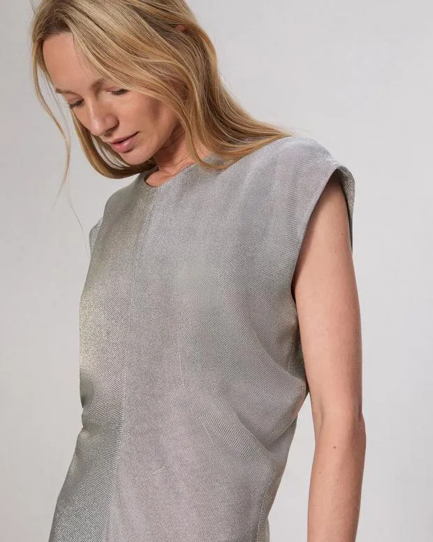 Women Dresses and Skirts Rag and Bone Marie Metallic Dress Silver