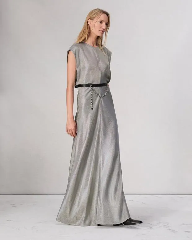 Women Dresses and Skirts Rag and Bone Marie Metallic Dress Silver