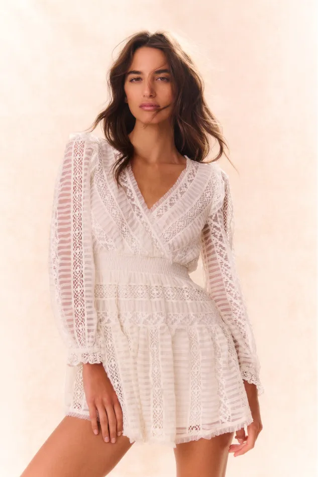 Women Dresses LoveShackFancy Alonsa Lace Cream