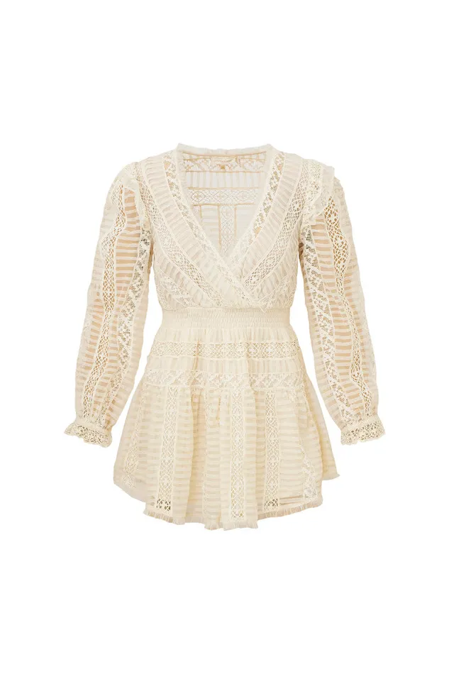 Women Dresses LoveShackFancy Alonsa Lace Cream