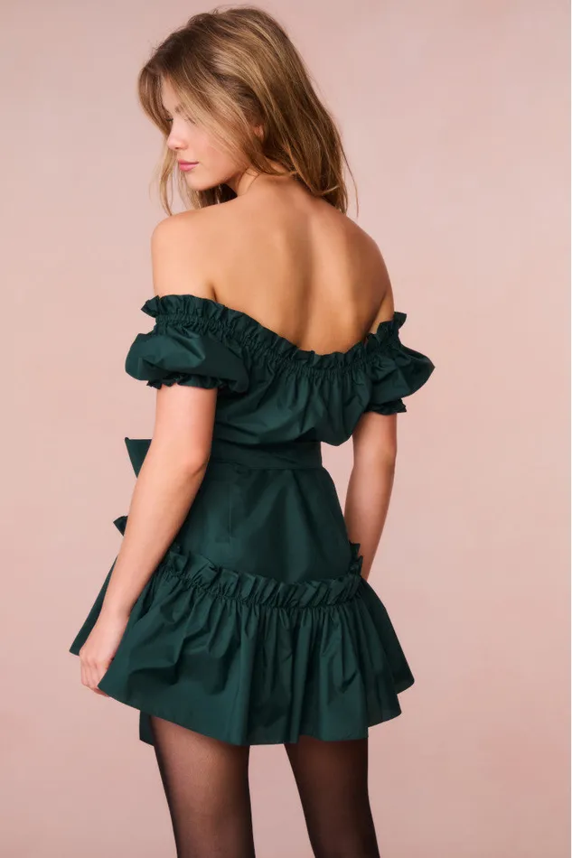 Women Dresses LoveShackFancy Estine Taffeta Mini Dress Green