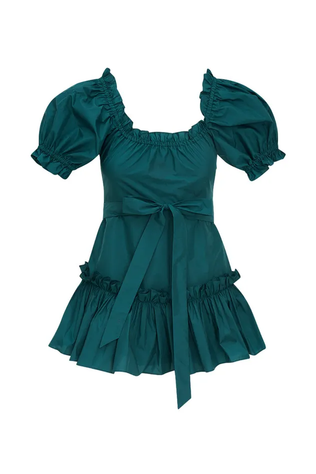 Women Dresses LoveShackFancy Estine Taffeta Mini Dress Green