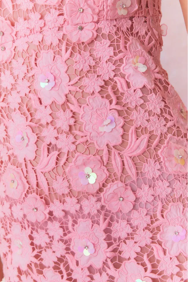 Women Dresses LoveShackFancy Paulinette Iridescent Sequin Mini Dress Fairytale Pink