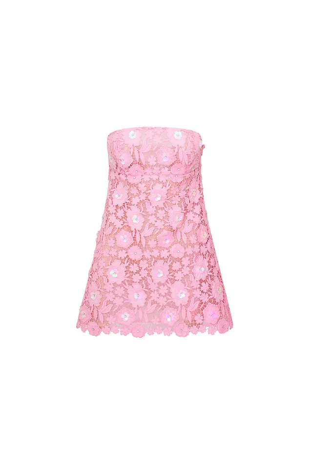 Women Dresses LoveShackFancy Paulinette Iridescent Sequin Mini Dress Fairytale Pink