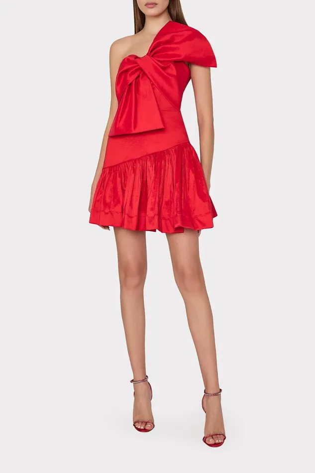 Women Dresses Milly Harley Bow Taffeta Mini Dress Red Women Dresses Milly Harley Bow Taffeta Mini Dress Red