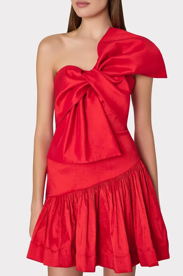 Women Dresses Milly Harley Bow Taffeta Mini Dress Red Women Dresses Milly Harley Bow Taffeta Mini Dress Red