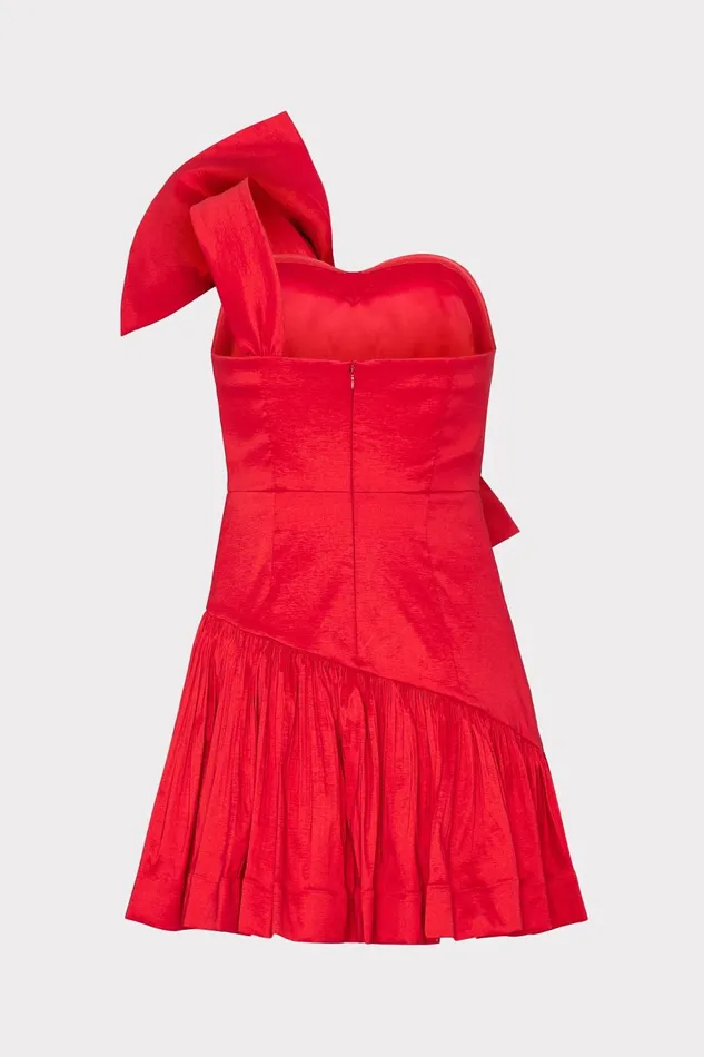 Women Dresses Milly Harley Bow Taffeta Mini Dress Red Women Dresses Milly Harley Bow Taffeta Mini Dress Red