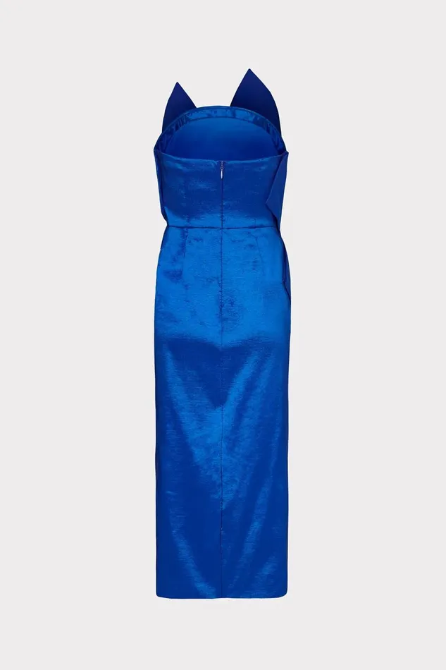 Women Dresses Milly Harlow Bow Taffeta Strapless Dress Blue