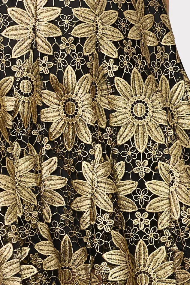 Women Dresses Milly Ilisa Gold Lace Godet Mini Dress Gold Women Dresses Milly Ilisa Gold Lace Godet Mini Dress Gold
