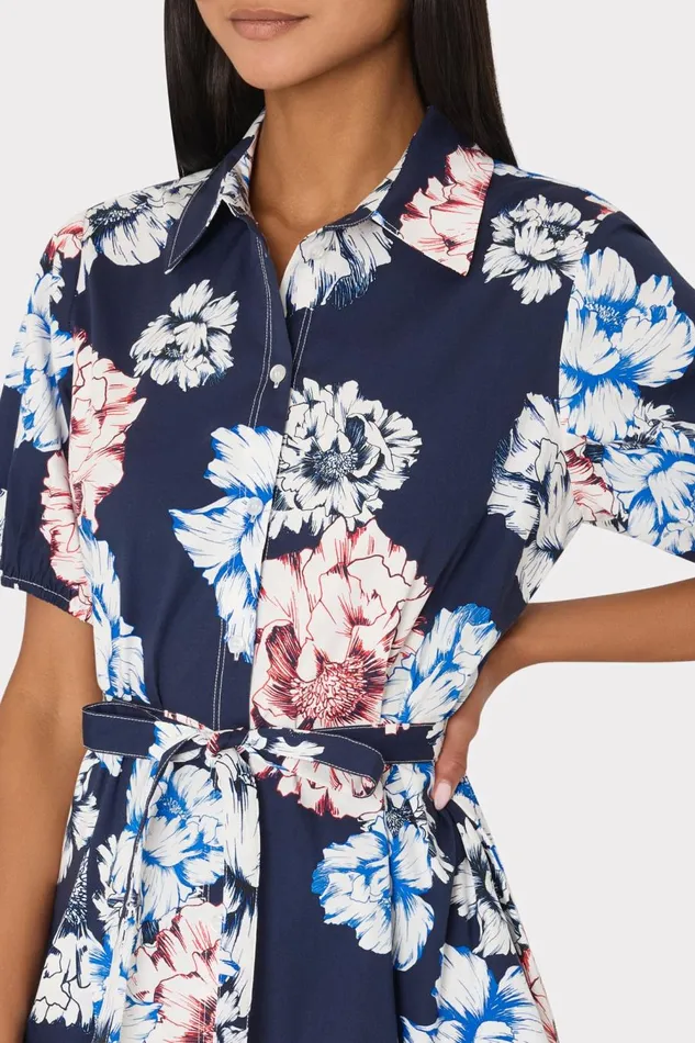 Women Dresses Milly Juni Printed Poplin Mini Dress Navy Multi Women Dresses Milly Juni Printed Poplin Mini Dress Navy Multi