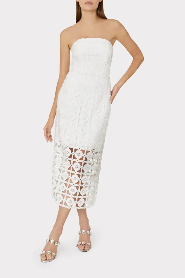 Women Dresses Milly Kait Tile Lace Dress White