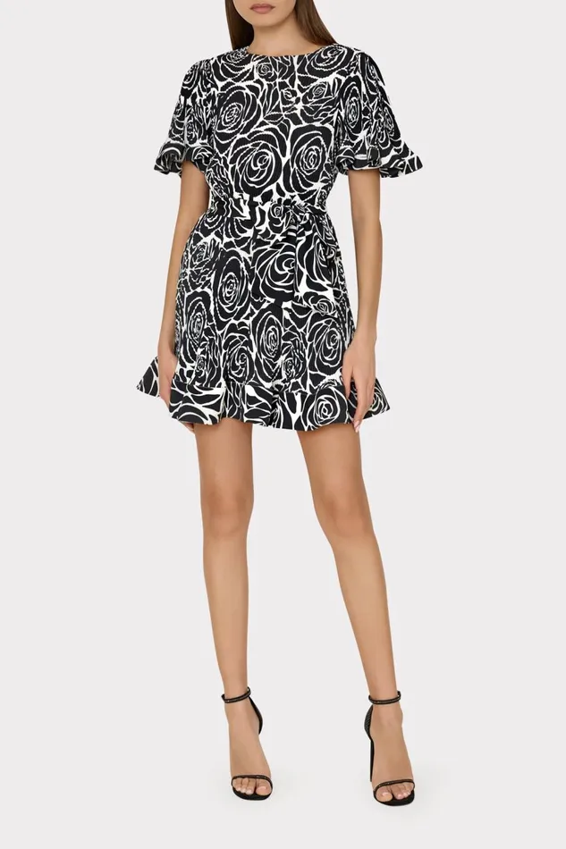 Women Dresses Milly Lumi Black Rose Pleated Dress Black Rose Women Dresses Milly Lumi Black Rose Pleated Dress Black Rose