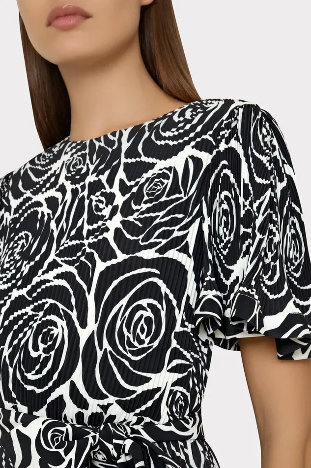 Women Dresses Milly Lumi Black Rose Pleated Dress Black Rose Women Dresses Milly Lumi Black Rose Pleated Dress Black Rose