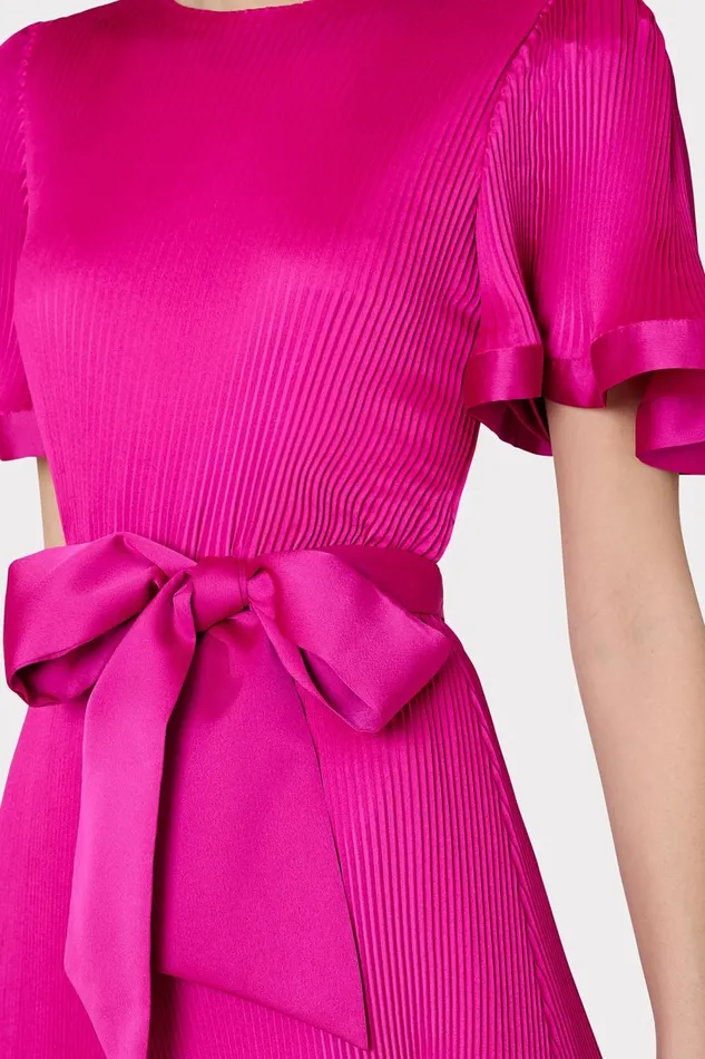 Women Dresses Milly Lumi Satin Pleated Dress Pink Women Dresses Milly Lumi Satin Pleated Dress Pink