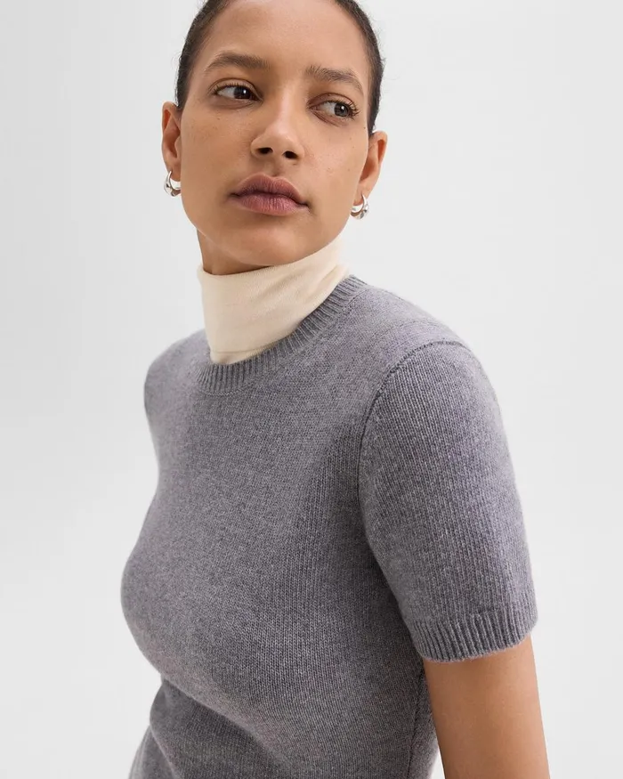 Women Dresses Theory Mini Sweater Dress In Felted WoolCashmere Ash Melange