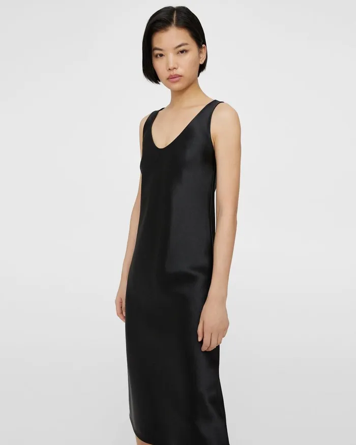 Women Dresses Theory Tank Dress In Bonded Satin Black