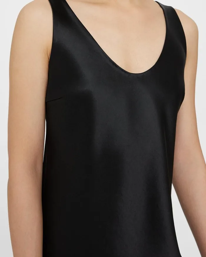 Women Dresses Theory Tank Dress In Bonded Satin Black