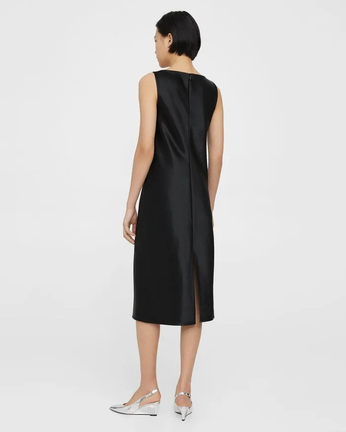Women Dresses Theory Tank Dress In Bonded Satin Black