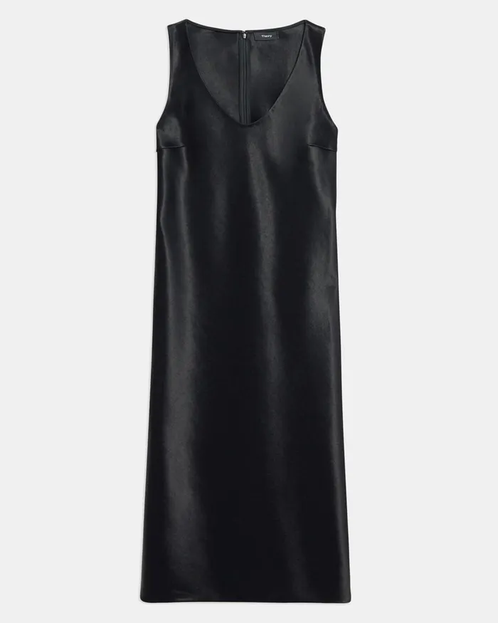 Women Dresses Theory Tank Dress In Bonded Satin Black