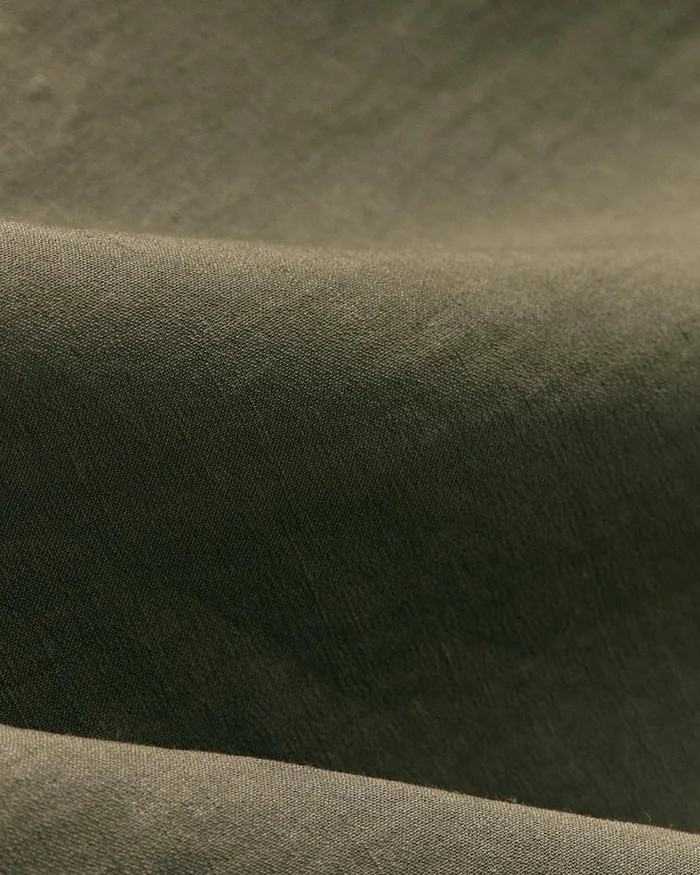Women Dresses Theory VNeck Volume Dress In Good Linen Dark Olive