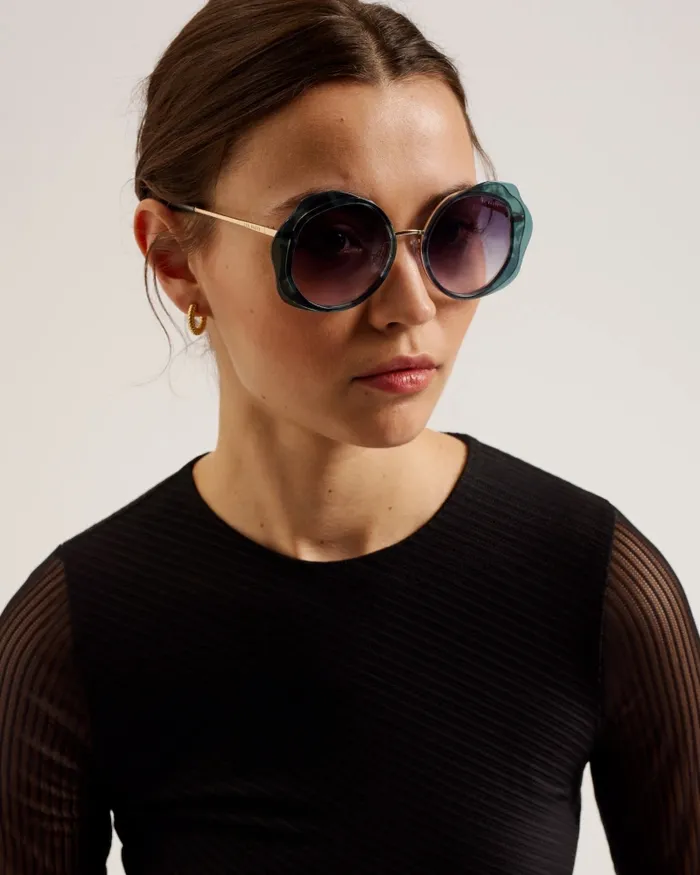 Women DREWIEE 8211 Shaped Frame Rimless Sunglasses Green Ted Baker Sunglasses Women DREWIEE 8211 Shaped Frame Rimless Sunglasses Green Ted Baker Sunglasses