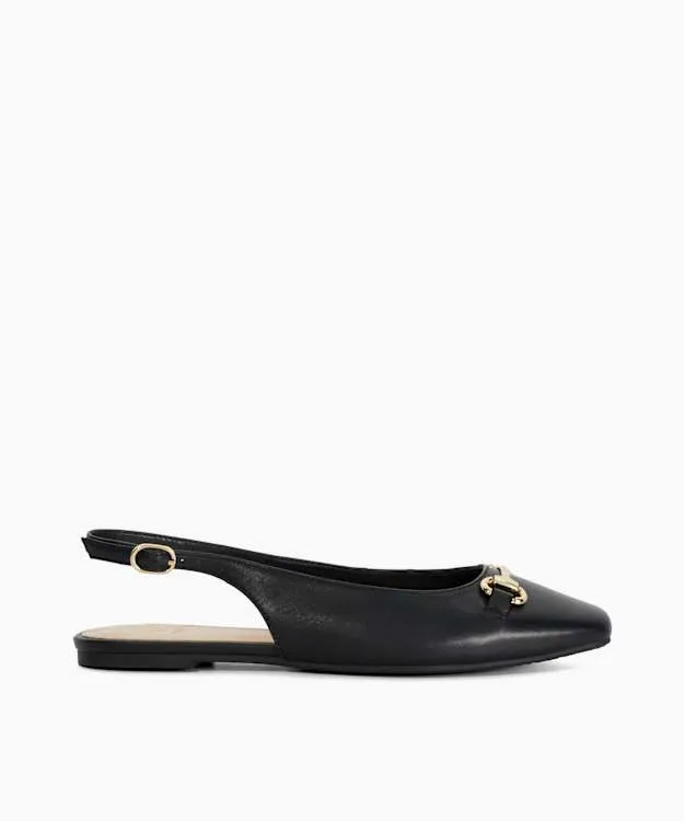 Women Dune London Ballet Pumps Square Toe Slingback Ballet Flats Black