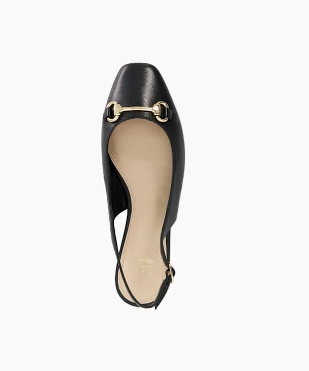Women Dune London Ballet Pumps Square Toe Slingback Ballet Flats Black