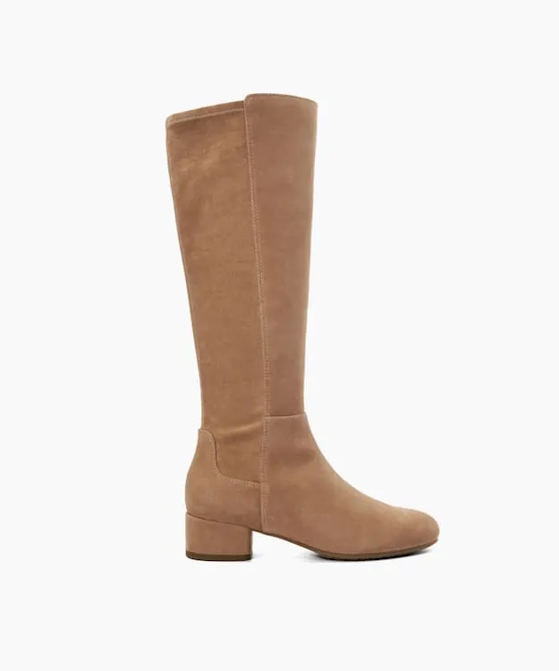 Women Dune London Brown Boots Stretch KneeHigh Boots Brown
