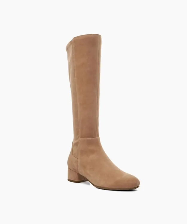 Women Dune London Brown Boots Stretch KneeHigh Boots Brown