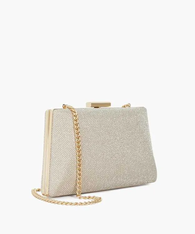 Women Dune London Clutch Bags Box Clutch Bag Metallic
