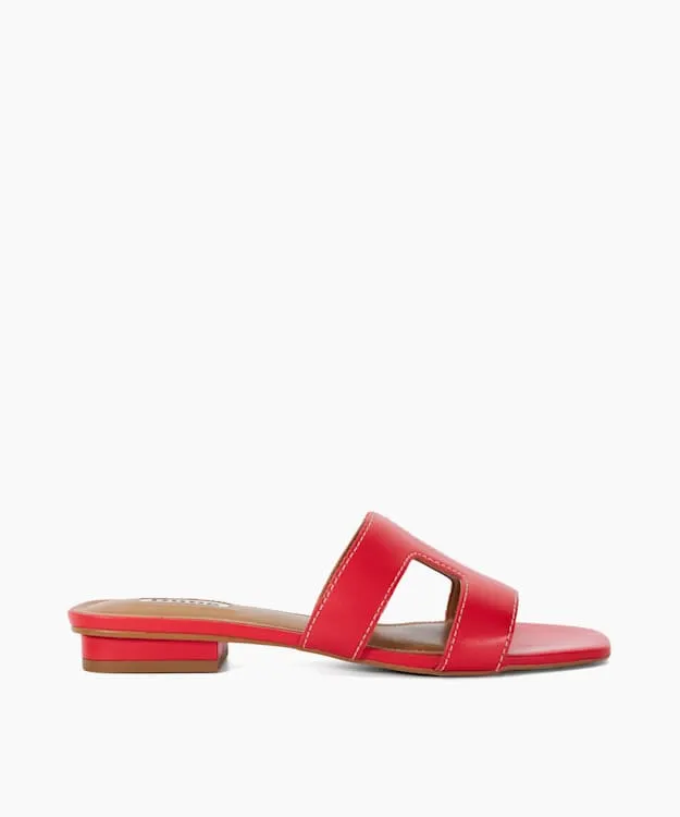 Women Dune London Flat Sandals Smart Slider Sandals Red