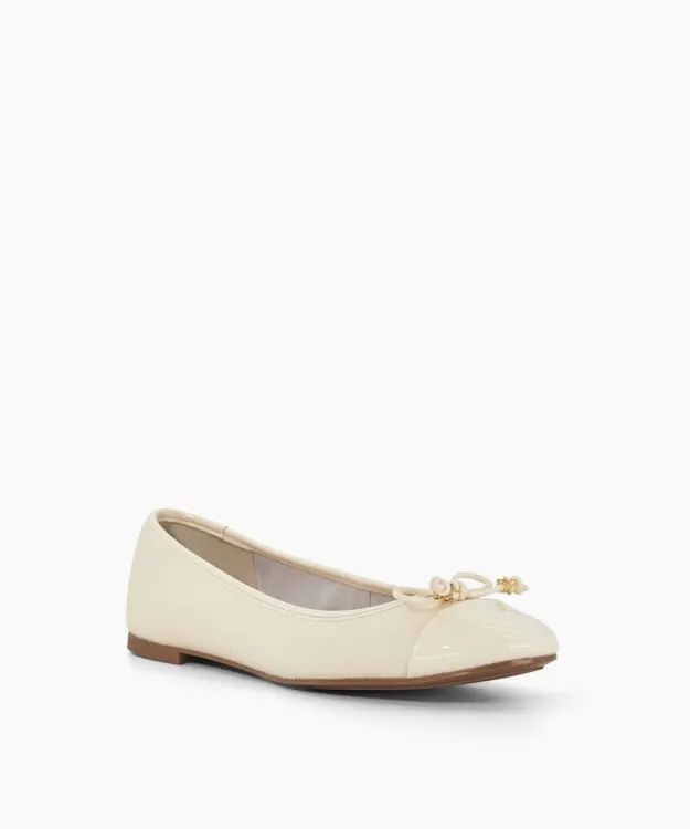 Women Dune London Flat Shoes CharmDetail Ballet Shoes Neutral