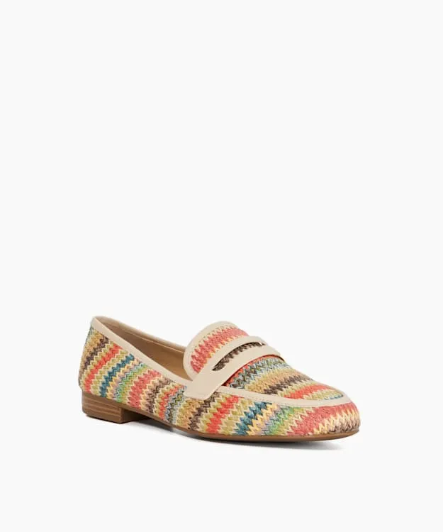 Women Dune London Flat Shoes Leather Penny Loafers Multi