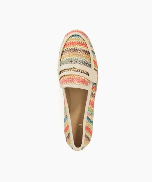 Women Dune London Flat Shoes Leather Penny Loafers Multi