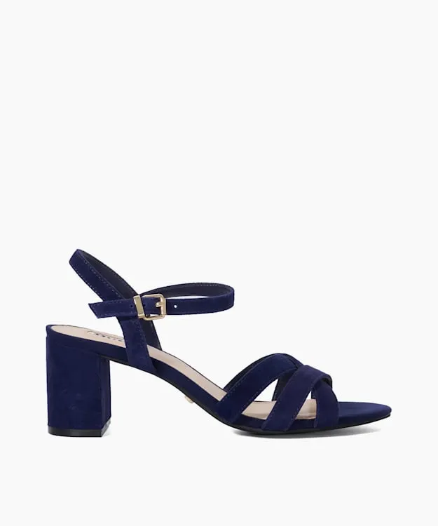 Women Dune London Heeled Sandals Block Heel Sandals Blue