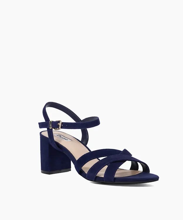 Women Dune London Heeled Sandals Block Heel Sandals Blue