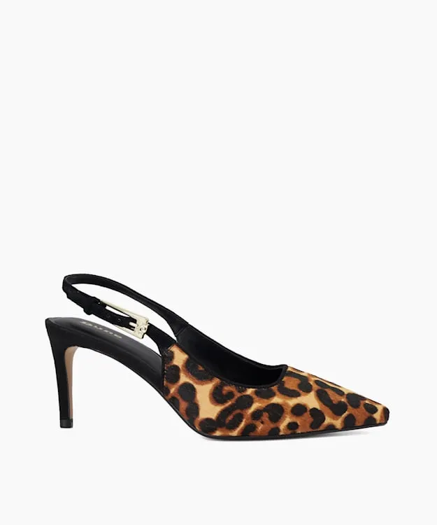 Women Dune London Heels Leopard Print SlingBack Heels Animal