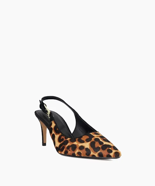 Women Dune London Heels Leopard Print SlingBack Heels Animal