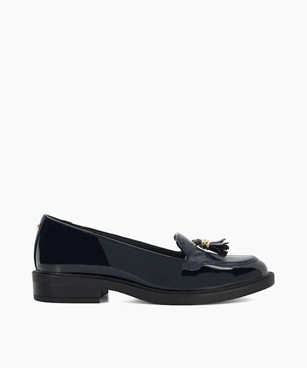 Women Dune London Loafers Patent Tassel Loafers Blue Synthetic