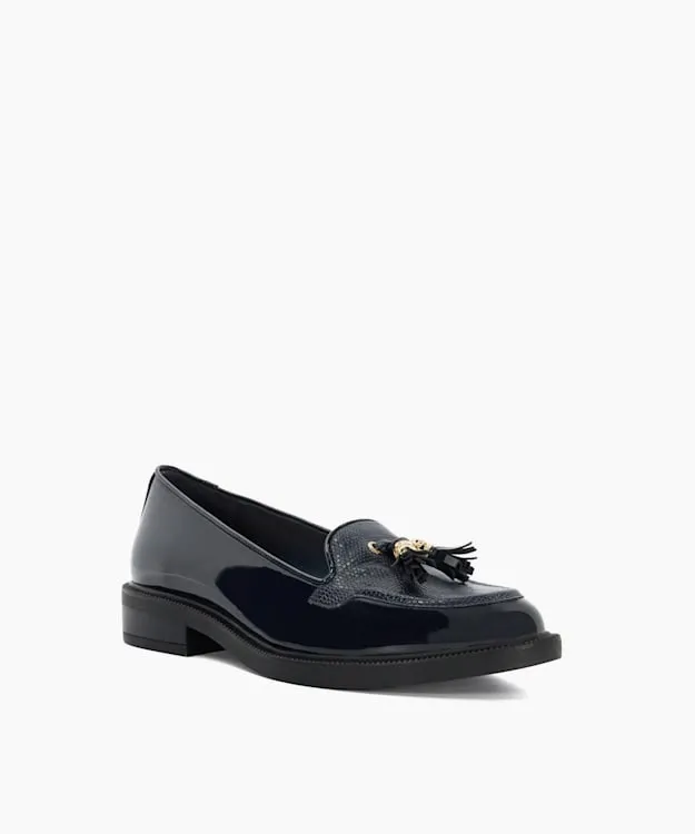 Women Dune London Loafers Patent Tassel Loafers Blue Synthetic