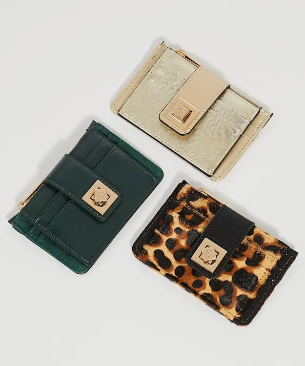 Women Dune London Purses Turn Lock Cardholder Wallet Animal